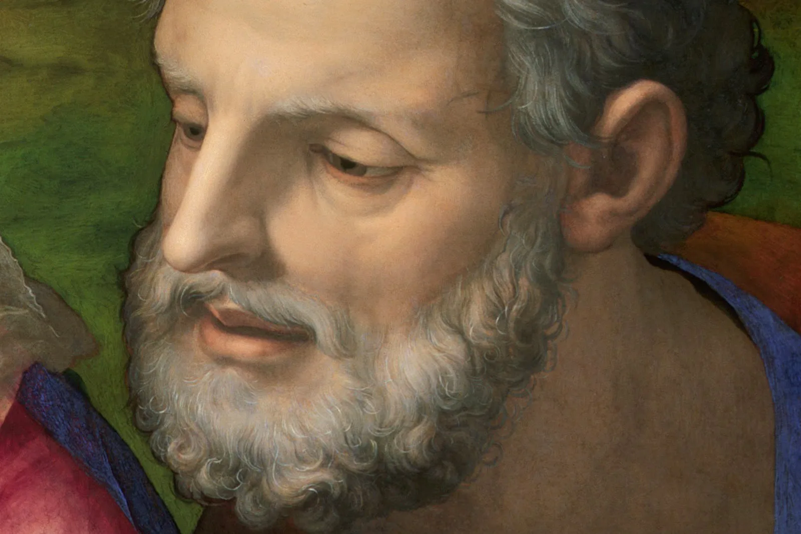 布龙齐诺《圣安娜与幼年施洗约翰相伴的圣家族》局部 (2)