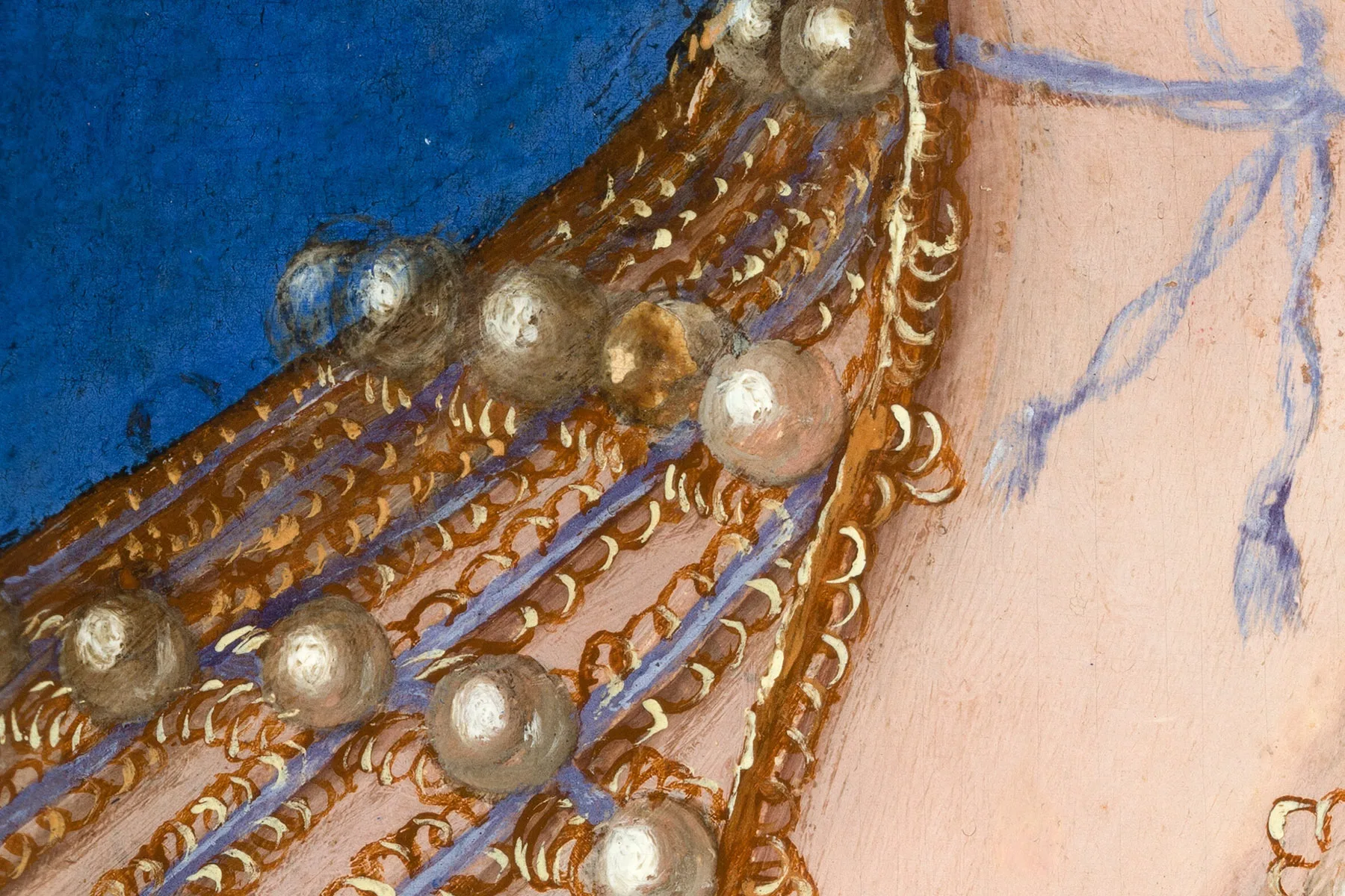 布龙齐诺矫饰主义油画肖像画作品《托莱多的埃莱奥诺拉女士肖像》超高清大图局部细节 (7)