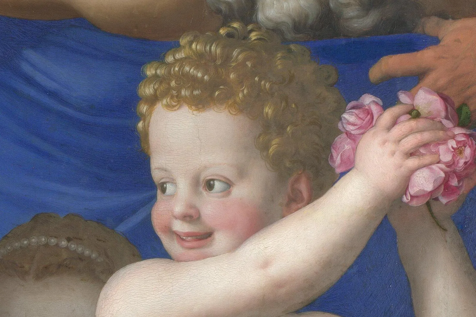 布龙齐诺矫饰主义油画作品《维纳斯与丘比特的寓言》局部 (1)