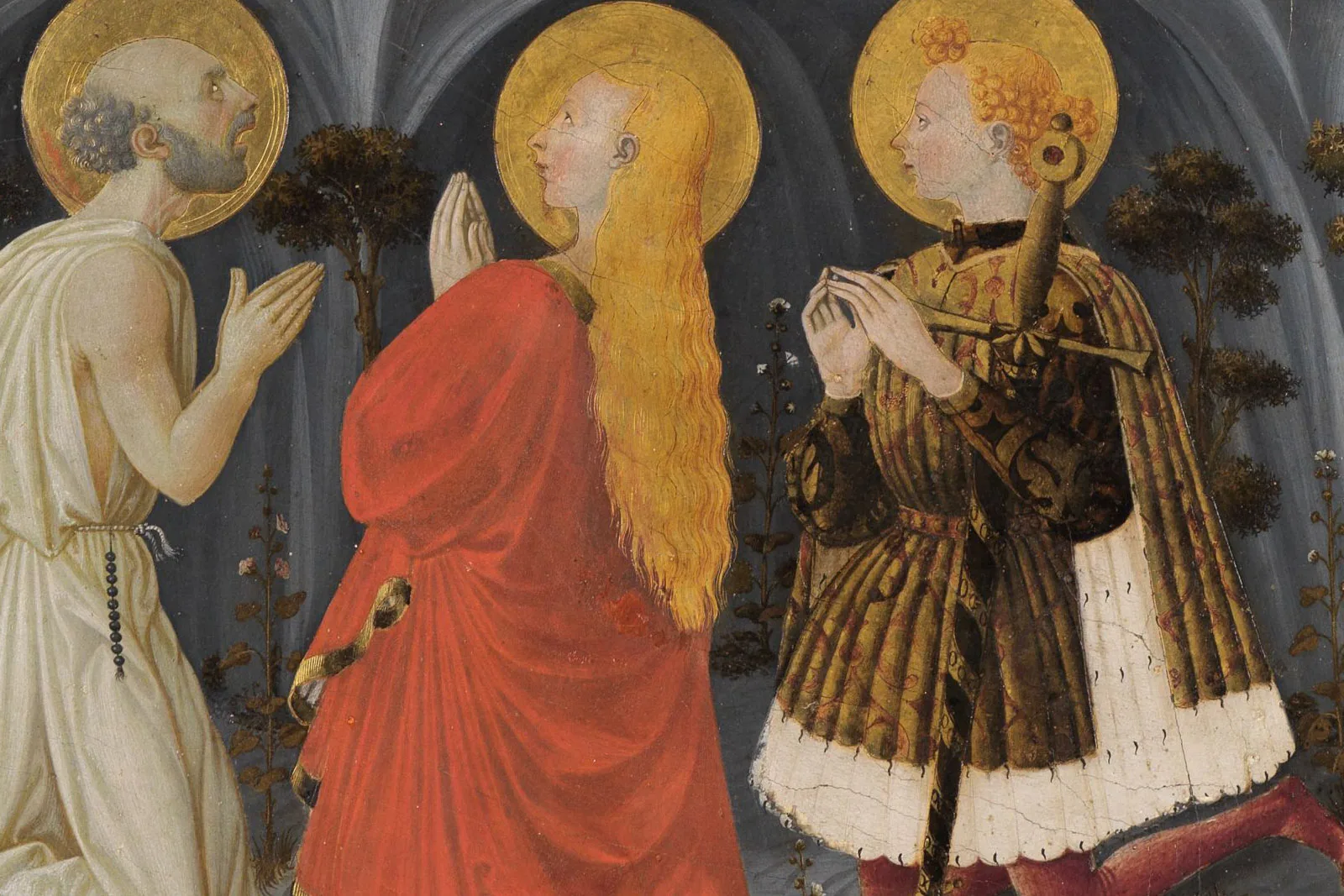 保罗·乌切洛《圣婴朝拜与圣杰罗姆、圣抹大拉的马利亚及圣尤斯塔斯》局部 (3)