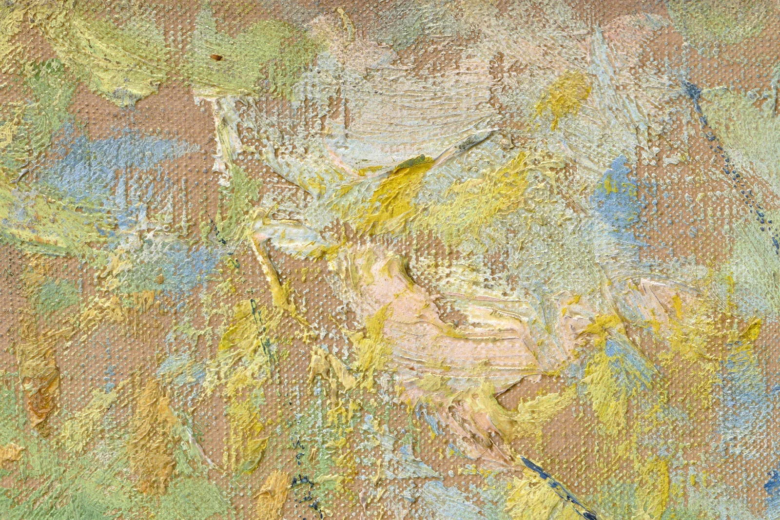 印象派莫奈油画作品《坐在柳树下的女子》超高清大图局部 (9)