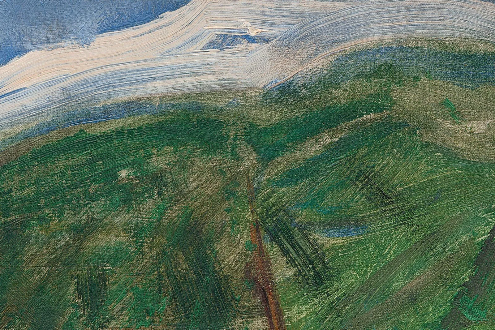 莫奈油画《撑阳伞的女人 - 莫奈夫人和她的儿子》超高清大图局部 (3)