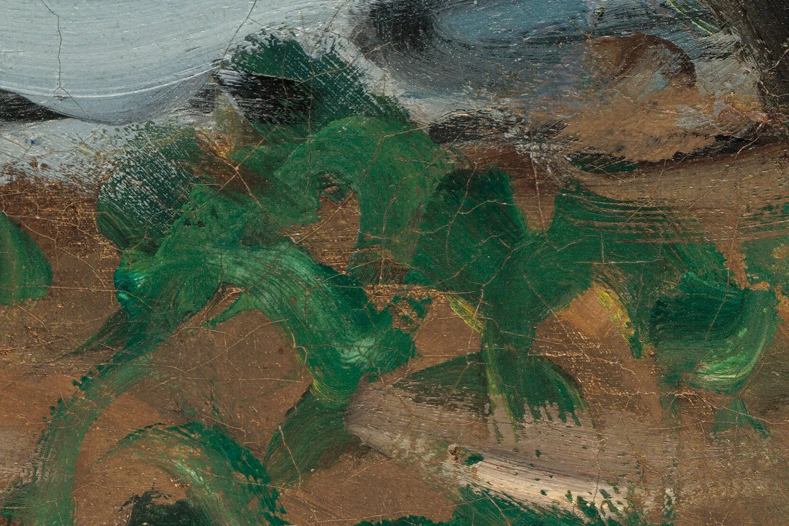 克劳德·莫奈油画人物《巴齐耶与卡米尔》高清大图局部 (5)