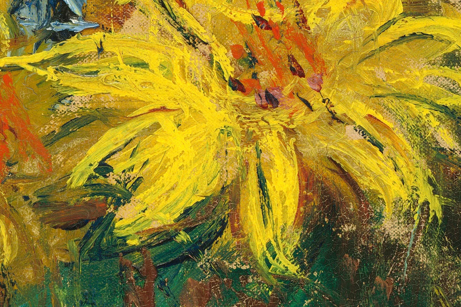 印象派莫奈油画静物花卉《菊芋花》超高清大图局部 (10)