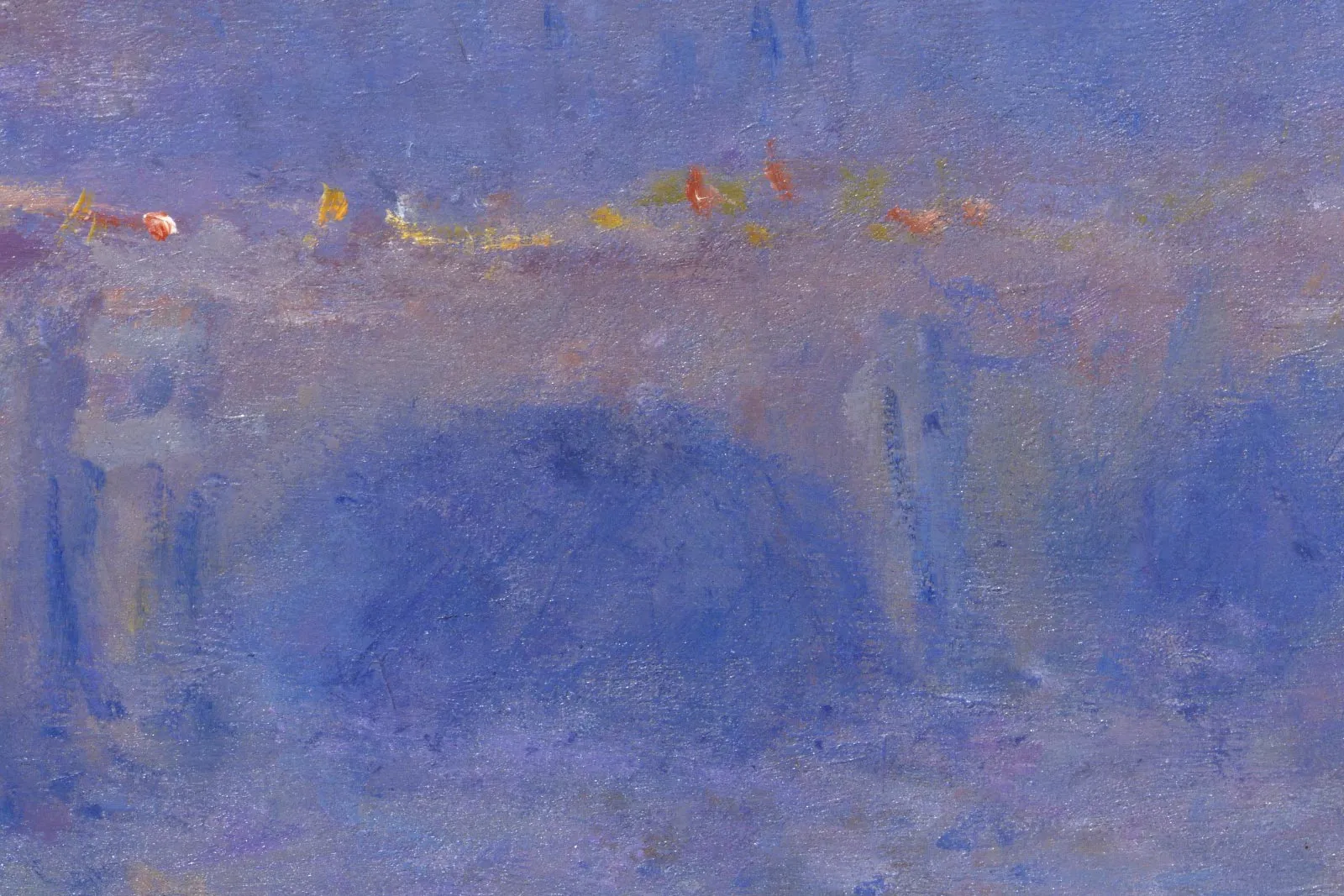 印象派莫奈油画《滑铁卢桥,日光映象》局部 (3)