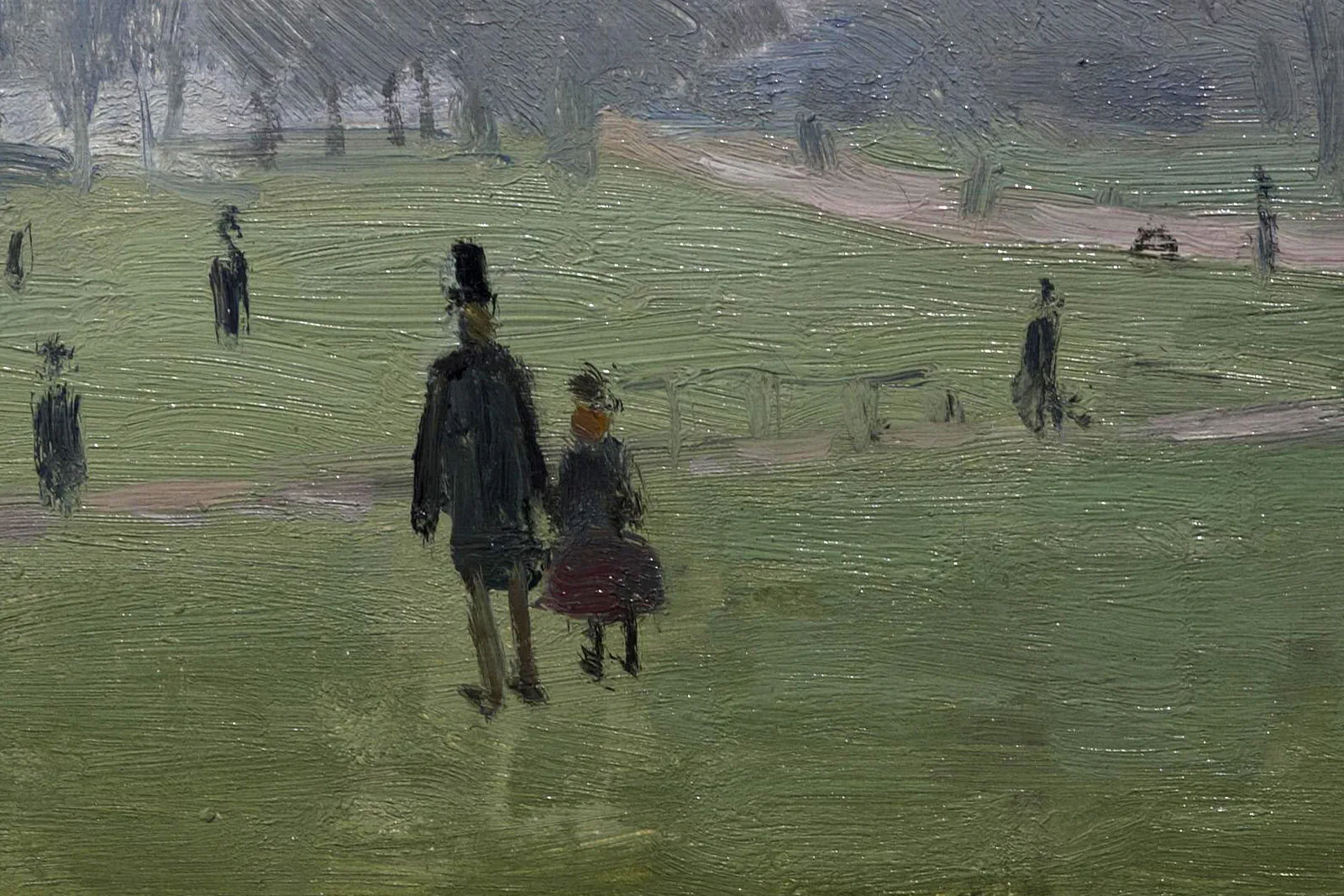 克劳德·莫奈油画风景《伦敦格林公园》局部 (2)