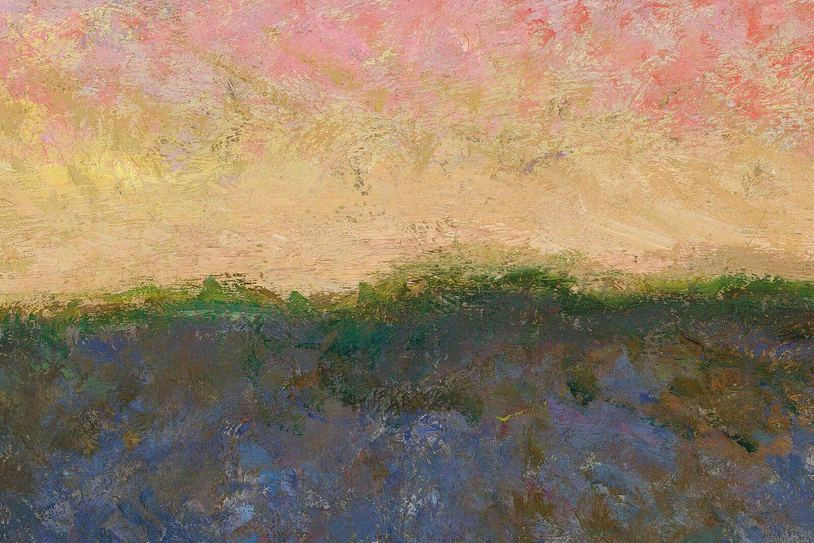 印象派莫奈作品《干草堆(冬季日落)》局部 (2)