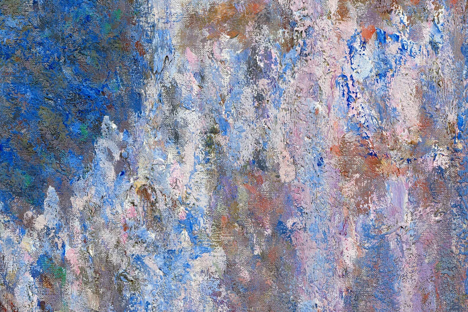 印象派莫奈油画《鲁昂大教堂西立面》局部 (2)