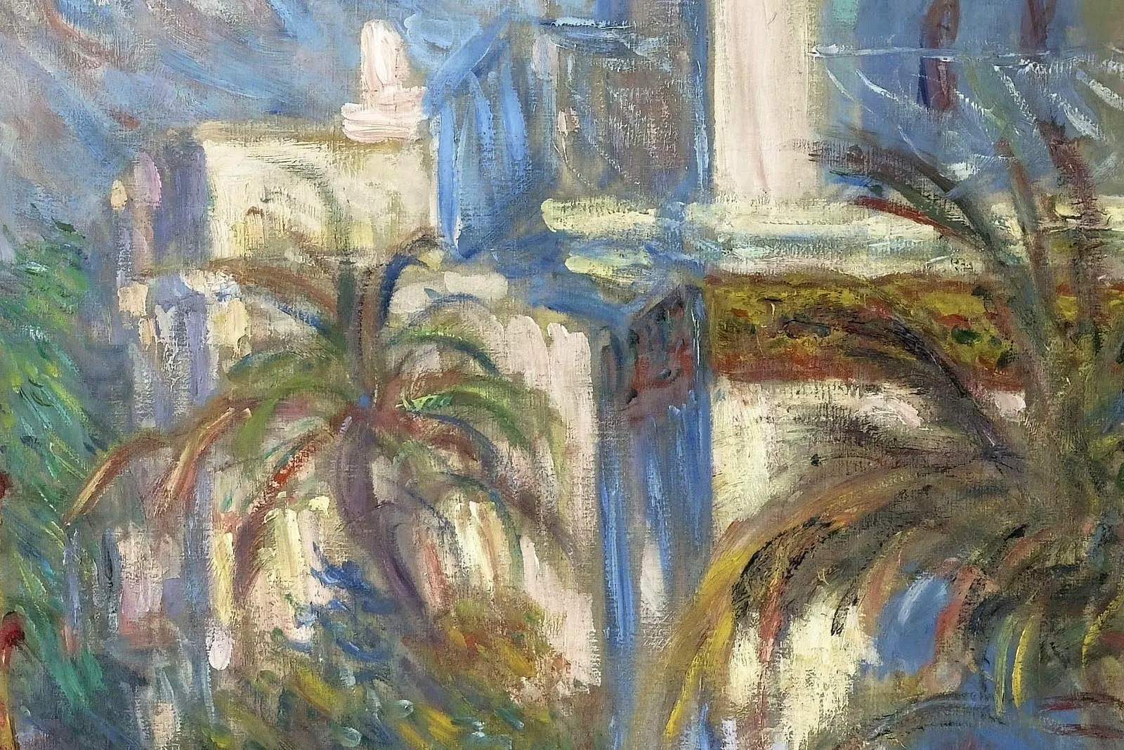 克劳德·莫奈油画风景《博尔迪盖拉的别墅 》局部 (1)