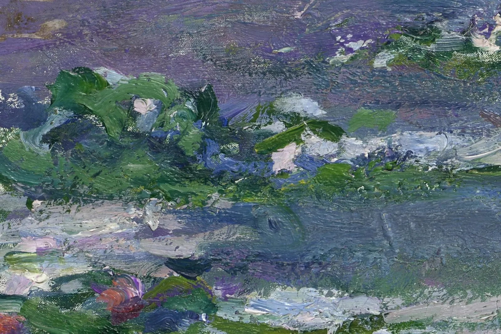 印象派莫奈油画《睡莲》高清图局部 (1)