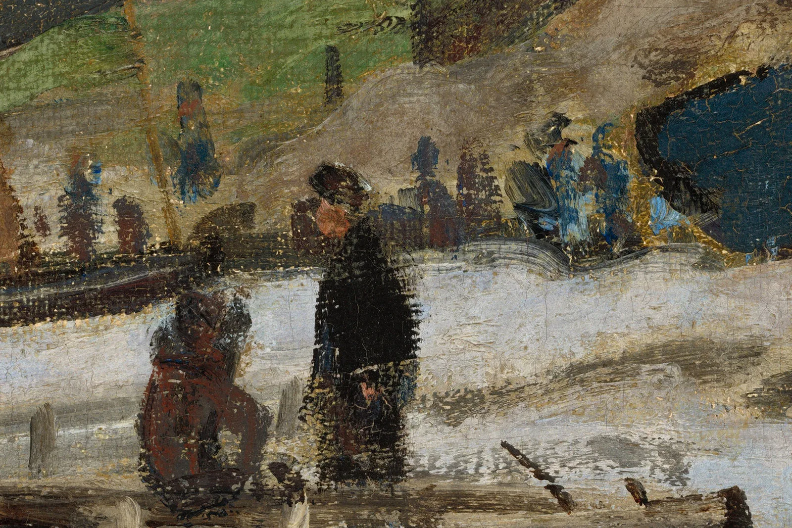 莫奈海景画《圣阿德雷斯》高清大图局部 (3)