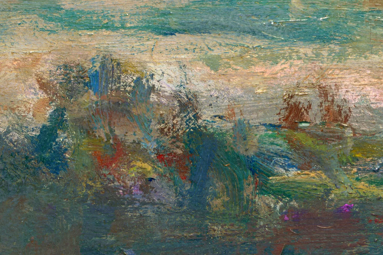 印象派克劳德·莫奈作品《滑铁卢桥,灰蒙蒙的一天》超高清大图局部 (2)