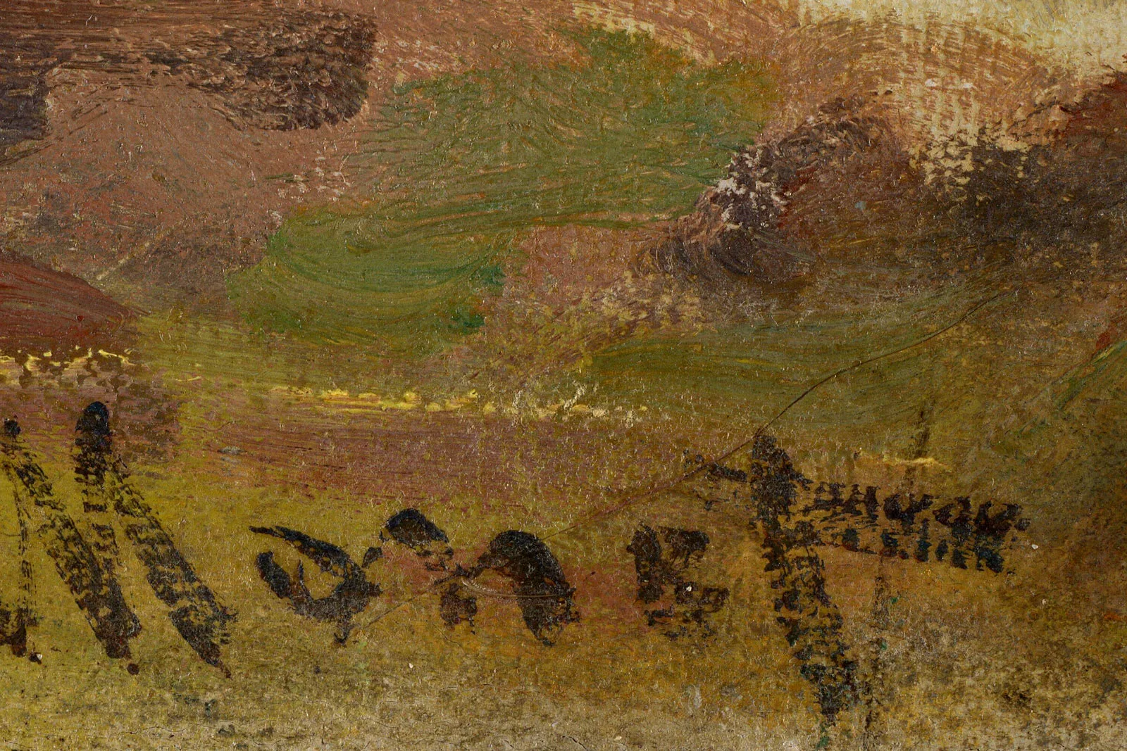 莫奈油画风景《阿让特伊的塞纳河小支流》超高清大图局部 (9)