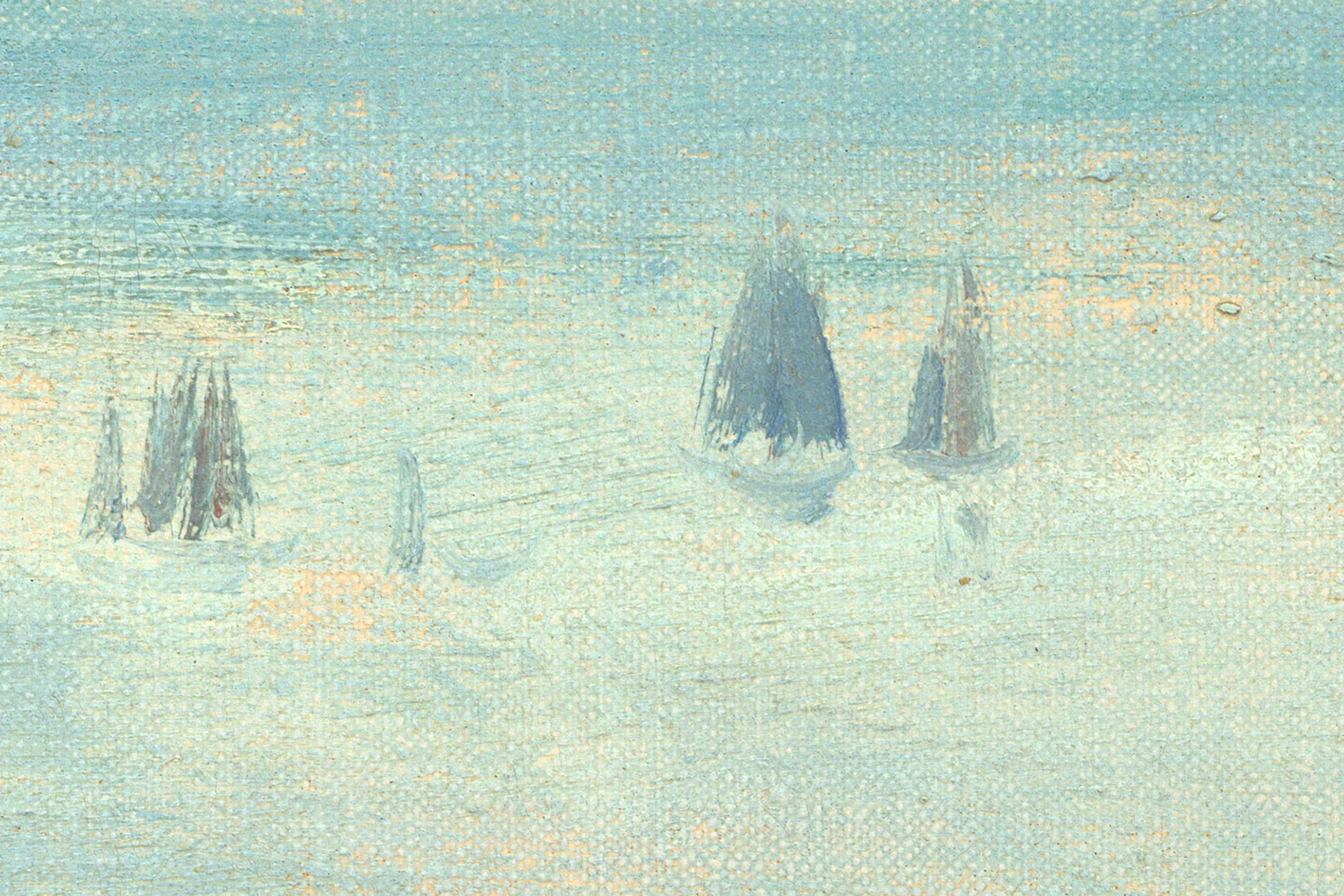 克劳德·莫奈风景画《普维尔悬崖》高清大图局部 (10)