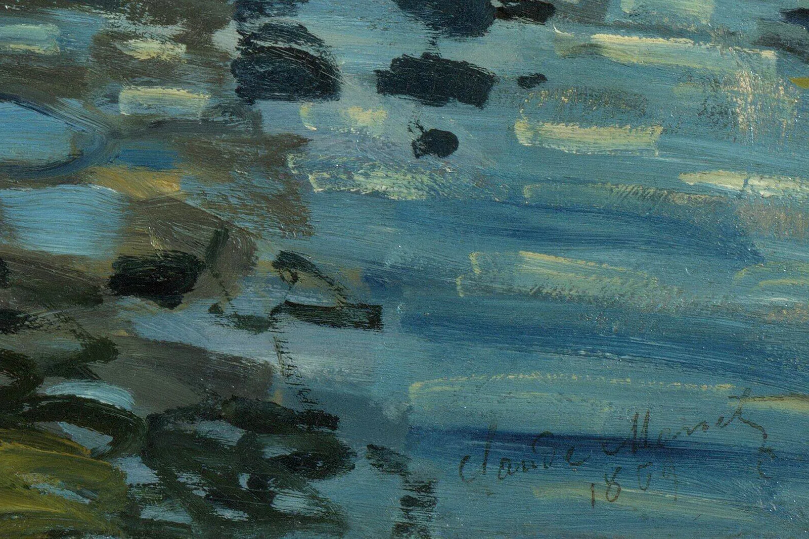 莫奈作品《拉格雷努耶尔的浴者》局部 (5)