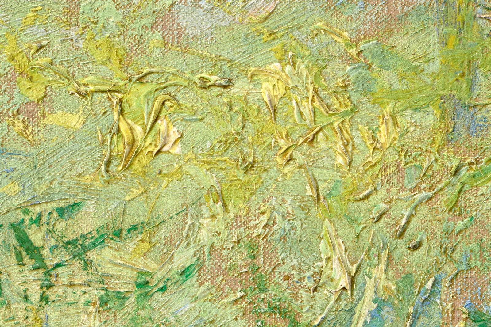 印象派莫奈油画作品《坐在柳树下的女子》超高清大图局部 (3)