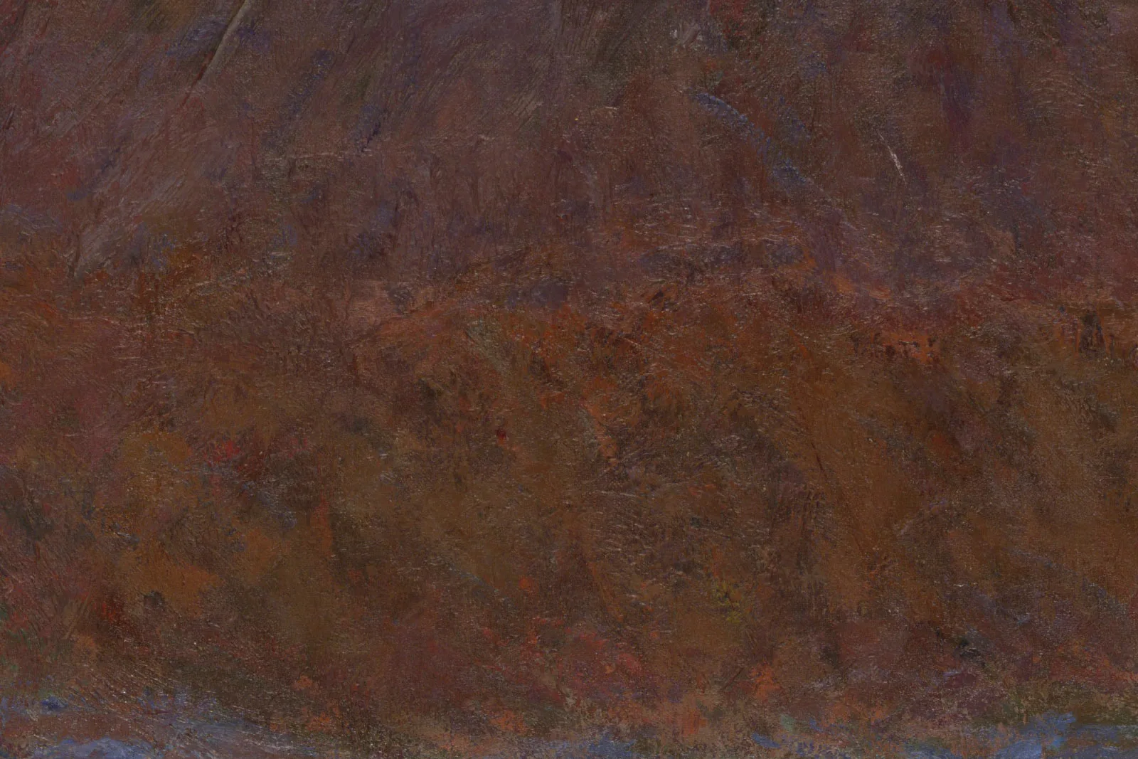 莫奈油画《日落雪融时的干草堆》局部 (3)