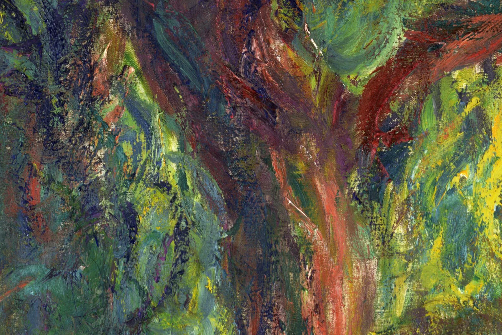 印象派莫奈油画《垂柳》局部 (6)