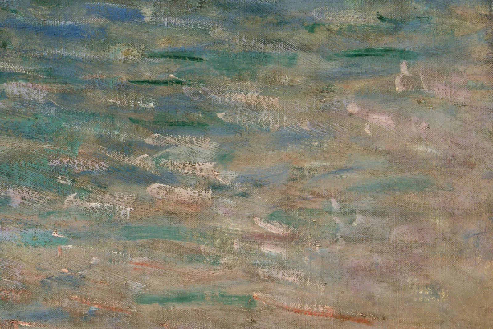 印象派莫奈油画《滑铁卢桥,阴霾天色》局部 (4)