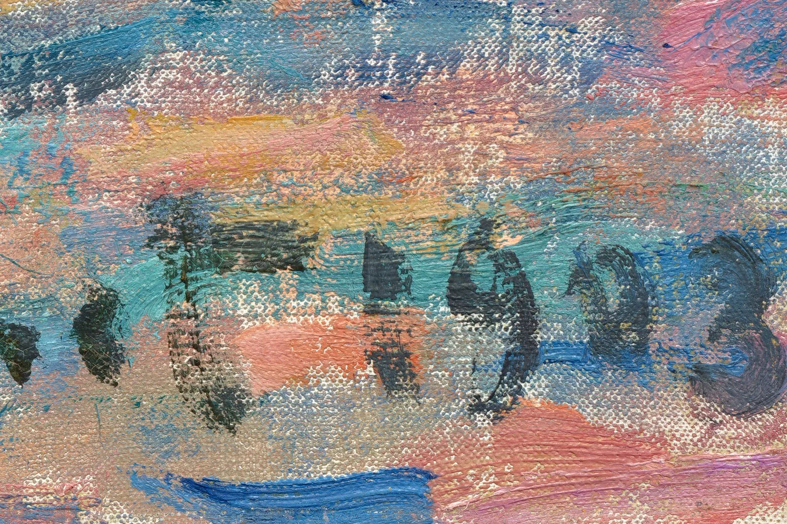 印象派莫奈油画建筑《国会大厦,日落》超高清大图局部 (10)