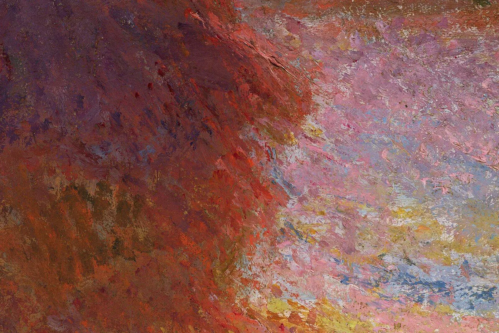 印象派莫奈作品《干草堆(冬季日落)》局部 (4)