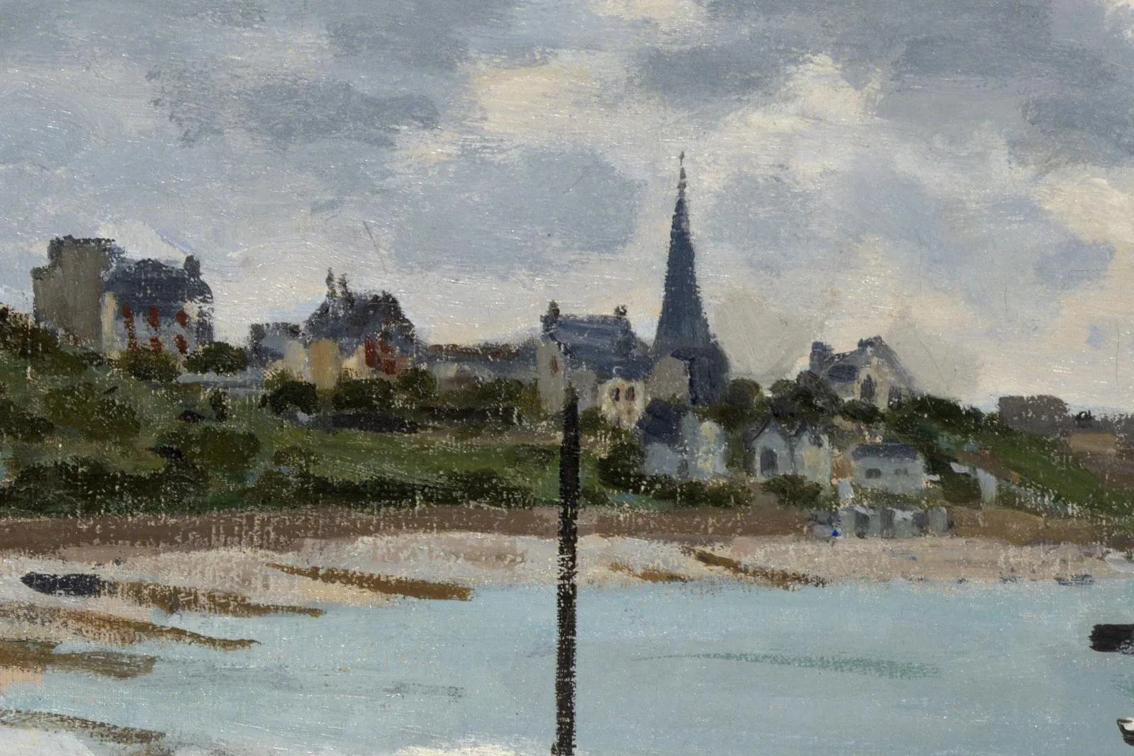 印象派莫奈油画风景《圣阿德雷斯的海滩》高清局部 (4)