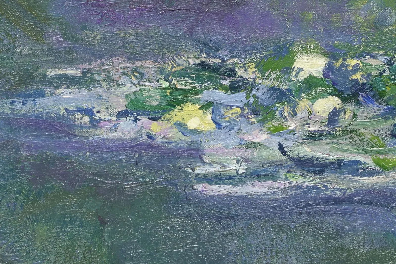 印象派莫奈油画《睡莲》高清图局部 (6)