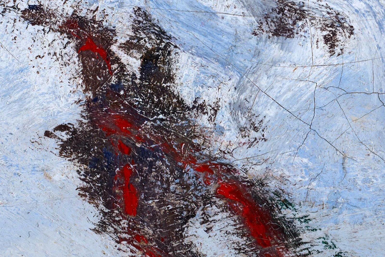 莫奈油画风景《阿让特伊的雪景》超高清大图局部 (2)