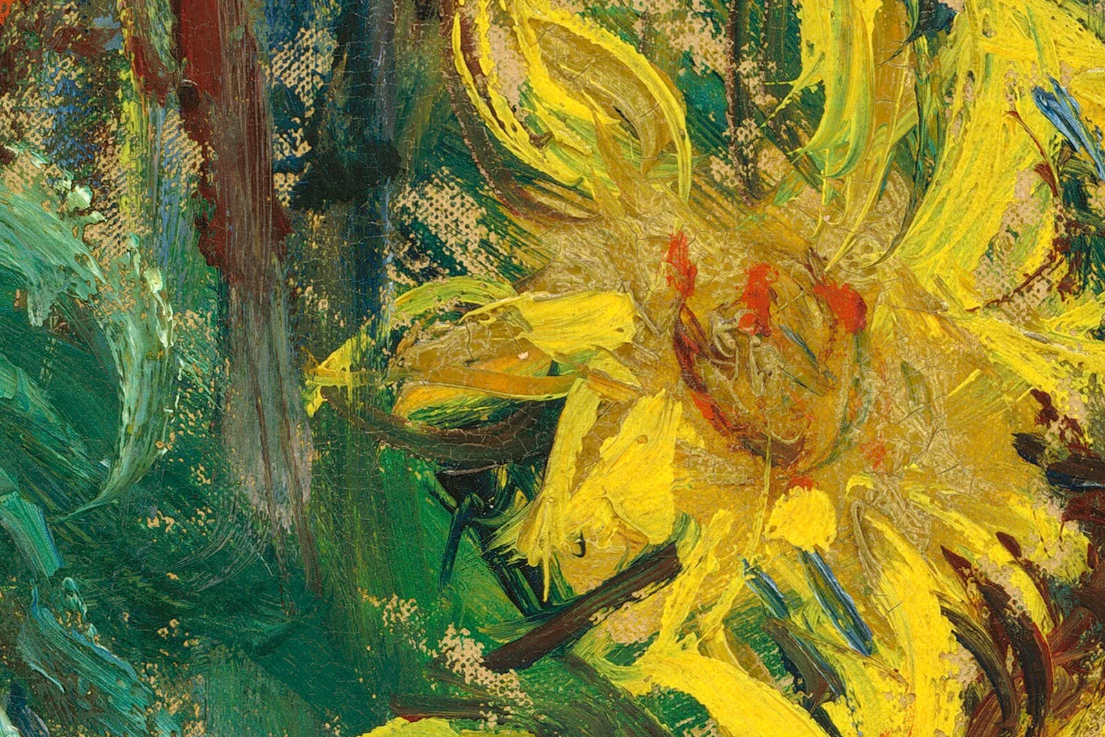 印象派莫奈油画静物花卉《菊芋花》超高清大图局部 (9)