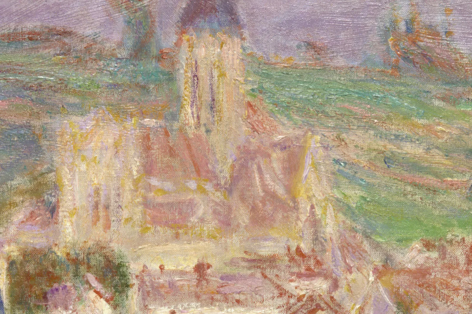 印象派莫奈油画《维特伊风景》局部 (1)