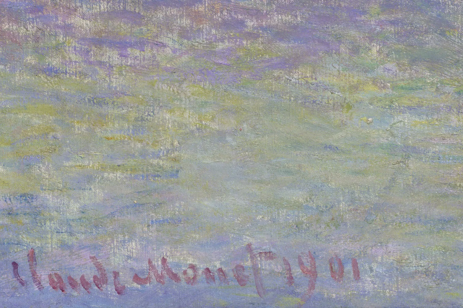 印象派莫奈油画《维特伊风景》局部 (4)