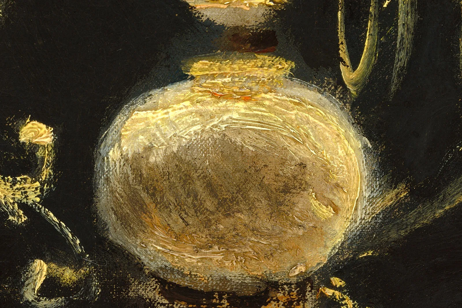 莫奈油画作品《晚餐后的室内》查高清大图局部 (6)