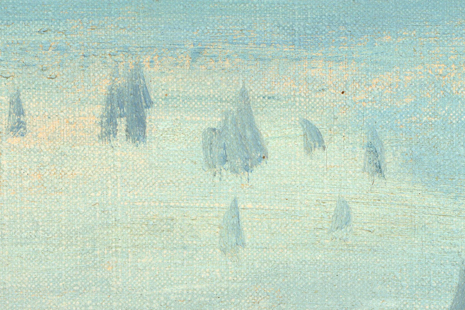 克劳德·莫奈风景画《普维尔悬崖》高清大图局部 (11)