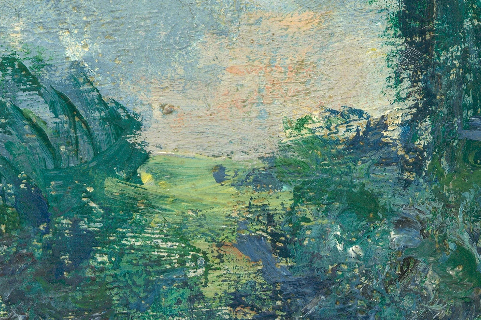 印象派莫奈风景画《塞纳河畔,维特伊》高清大图局部 (8)