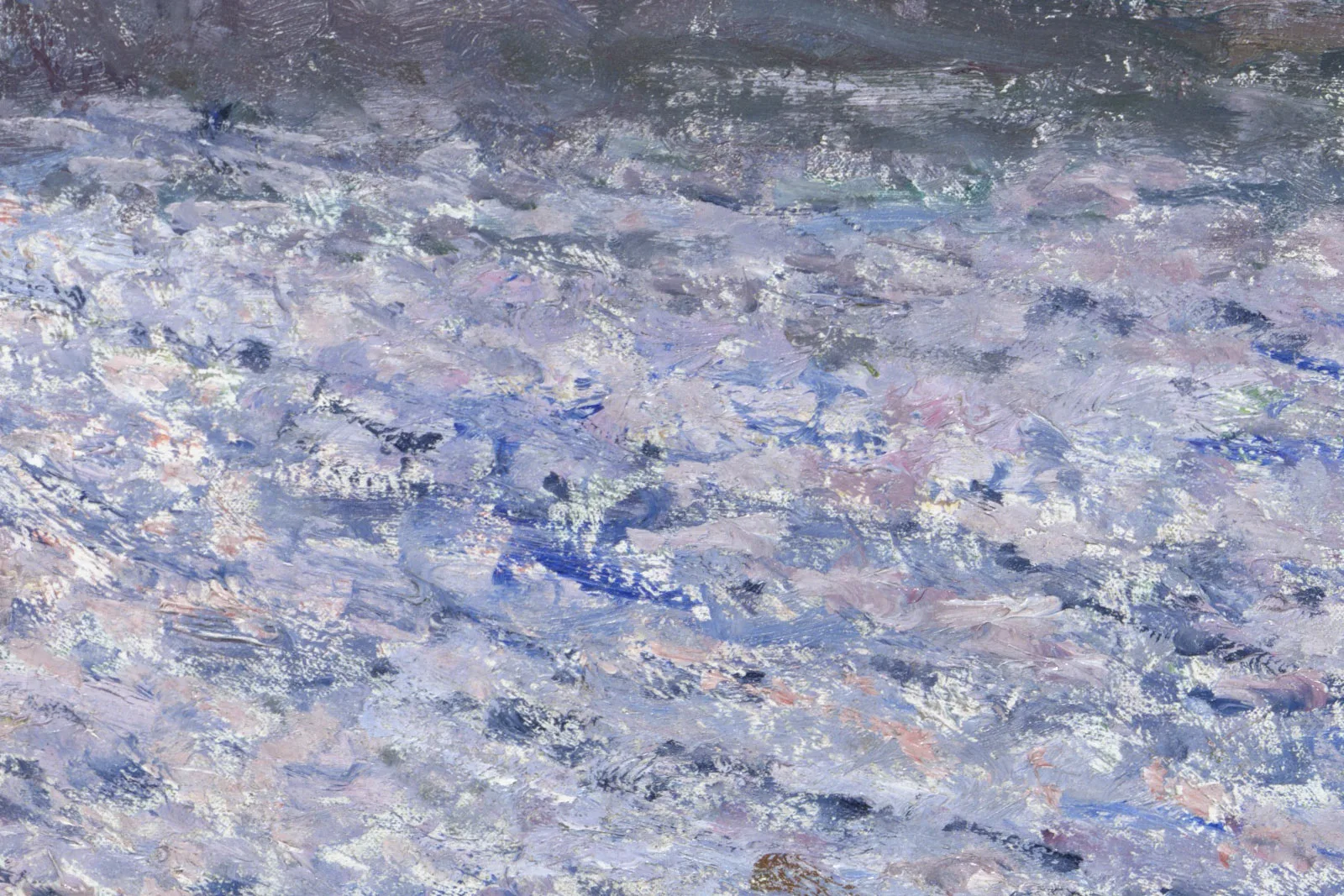 印象派莫奈油画风景《干草堆》局部 (2)