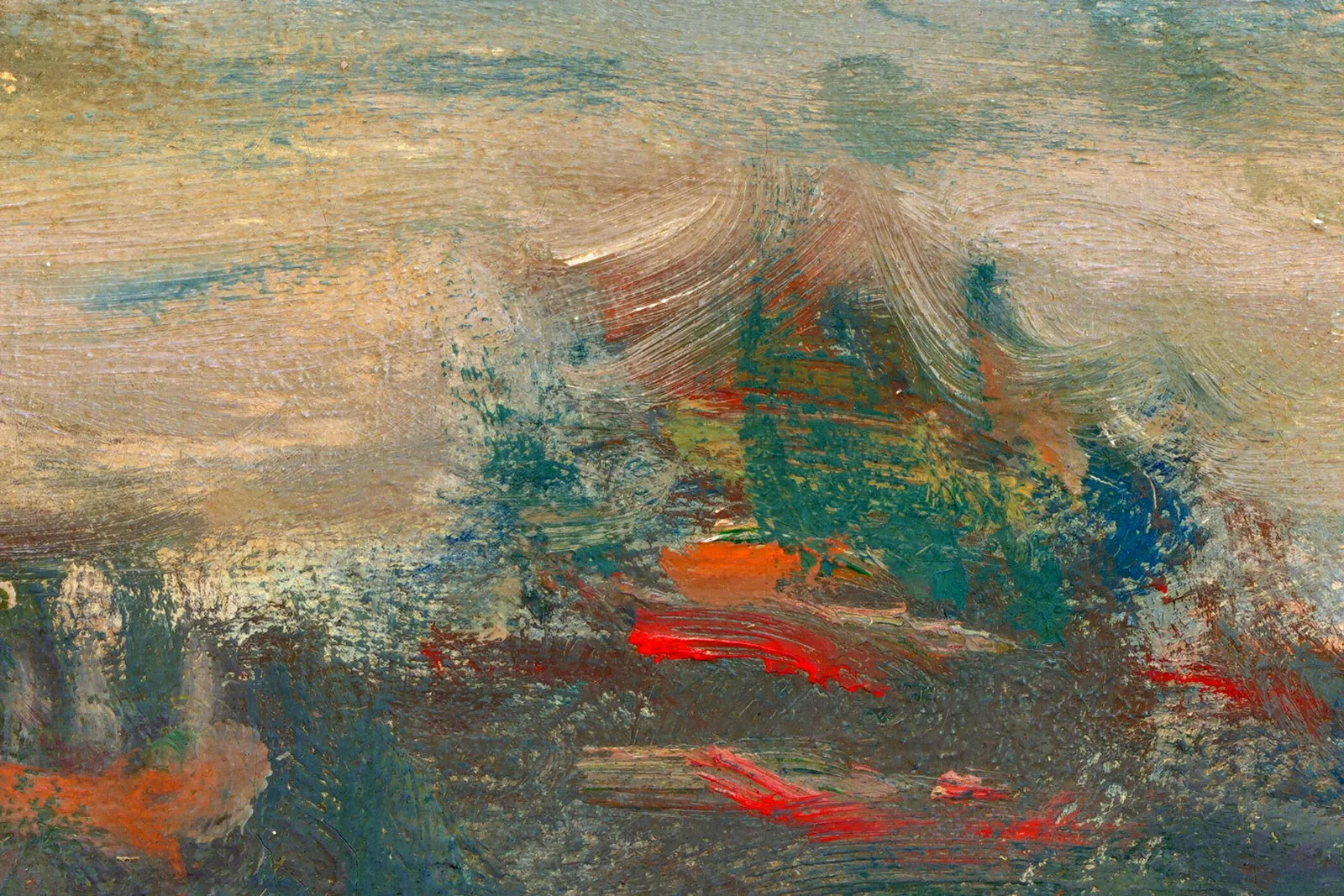 印象派克劳德·莫奈作品《滑铁卢桥,灰蒙蒙的一天》超高清大图局部 (1)