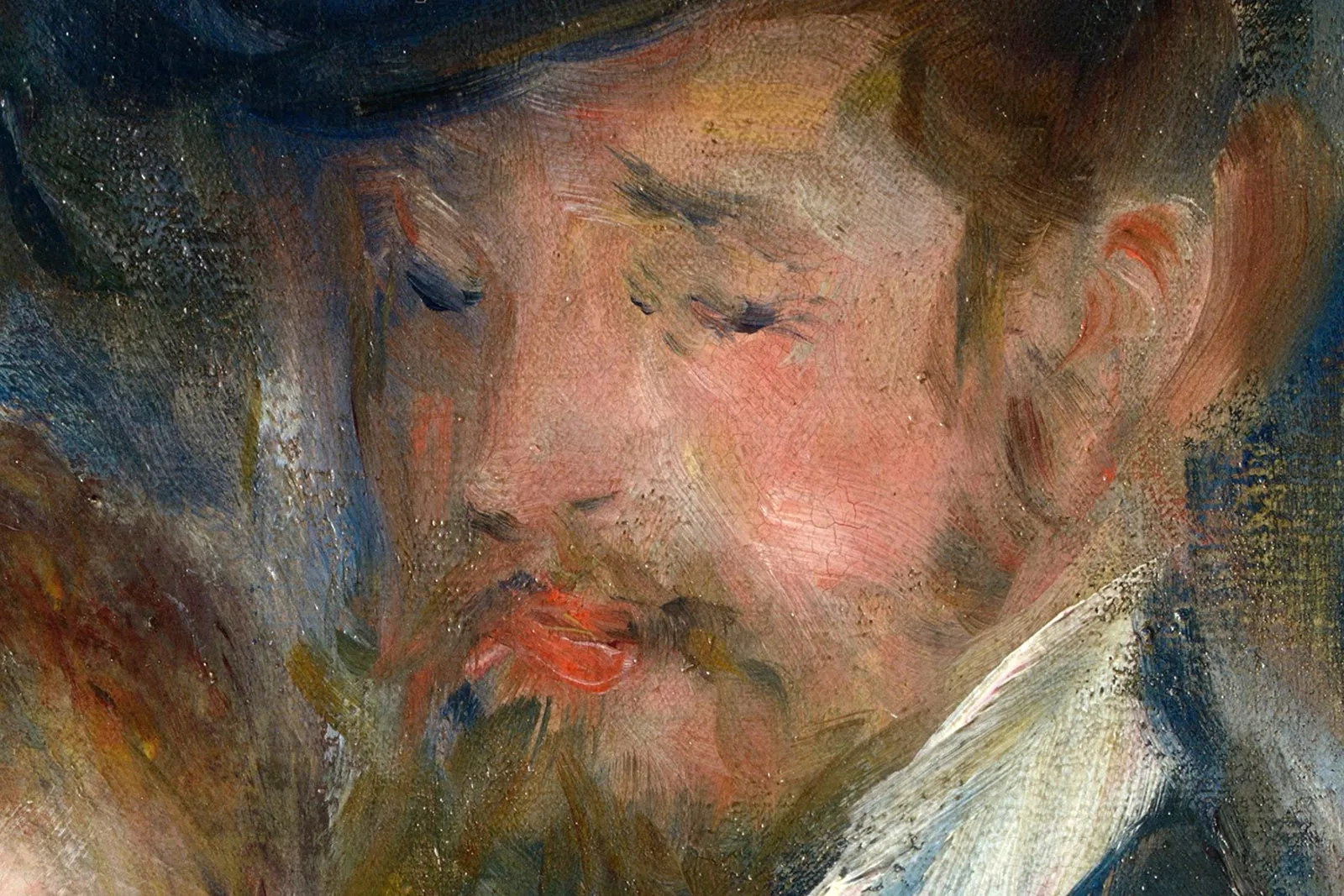 雷诺阿《红磨坊的舞会》超高清大图局部细节 (2)