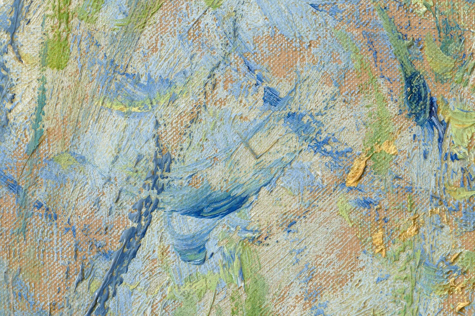 印象派莫奈油画作品《坐在柳树下的女子》超高清大图局部 (7)