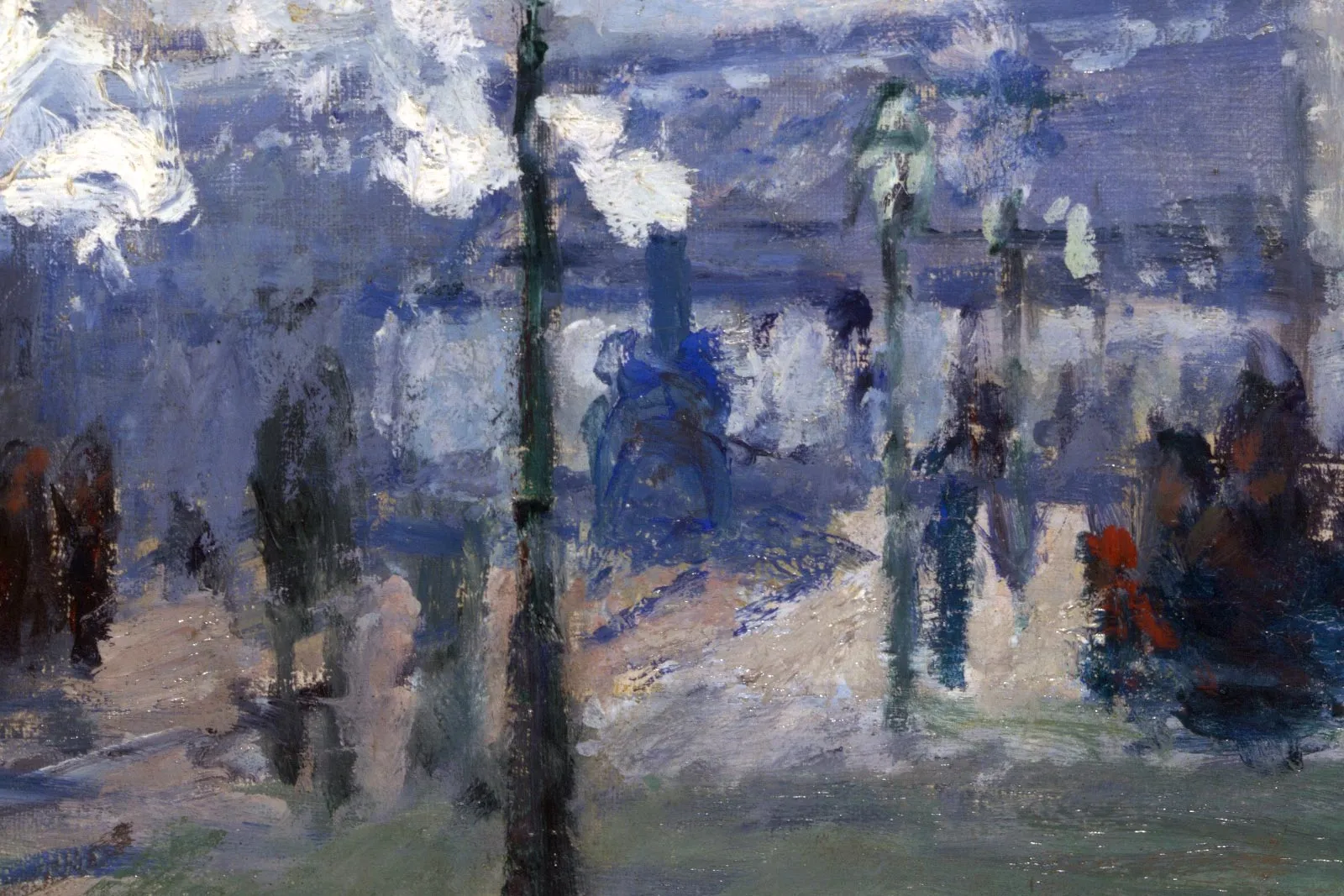 印象派克劳德·莫奈油画《诺曼底列车抵达圣拉扎尔车站》局部 (3)