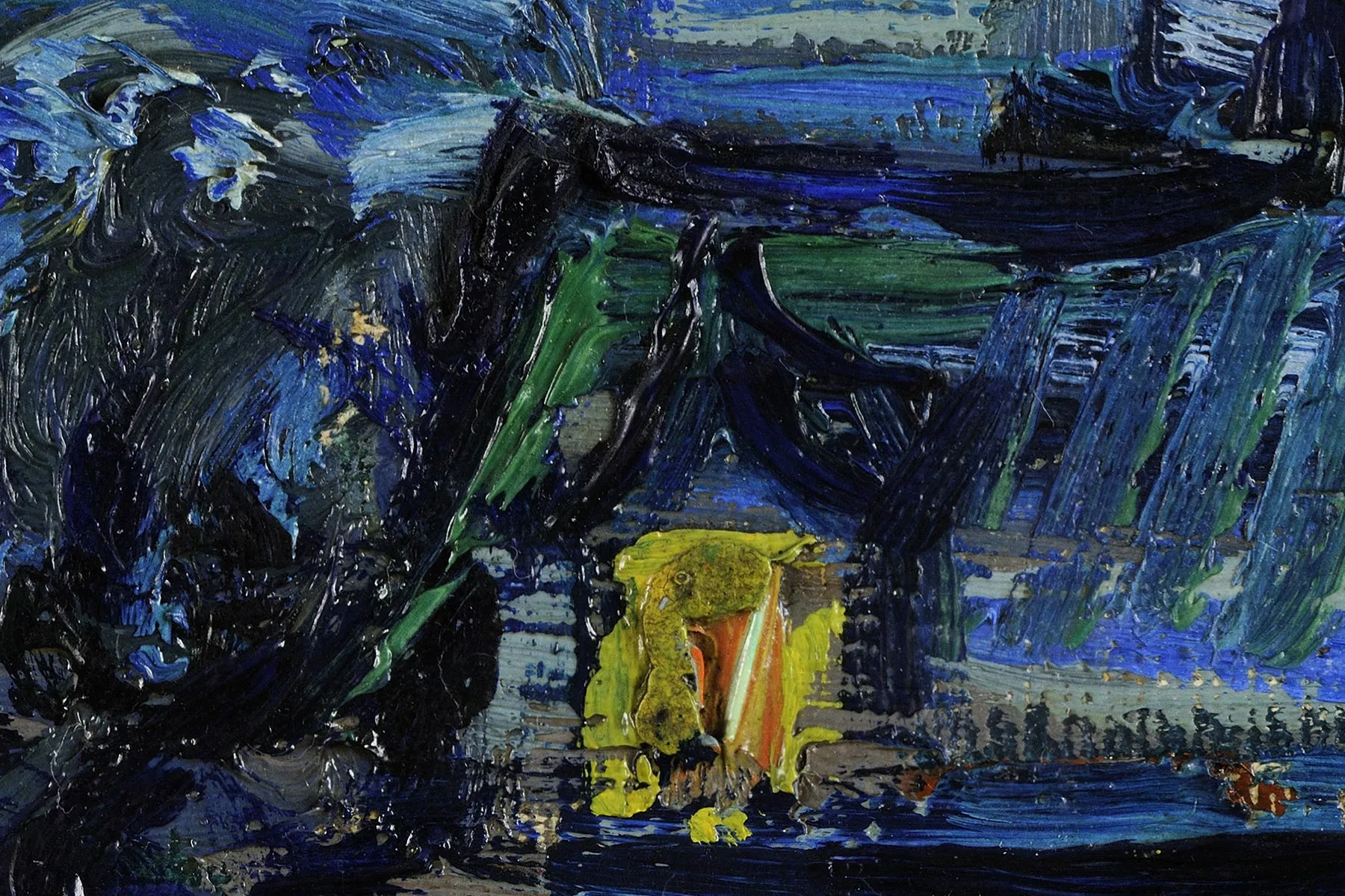 梵高油画《星月夜》超高清大图局部细节 (15)