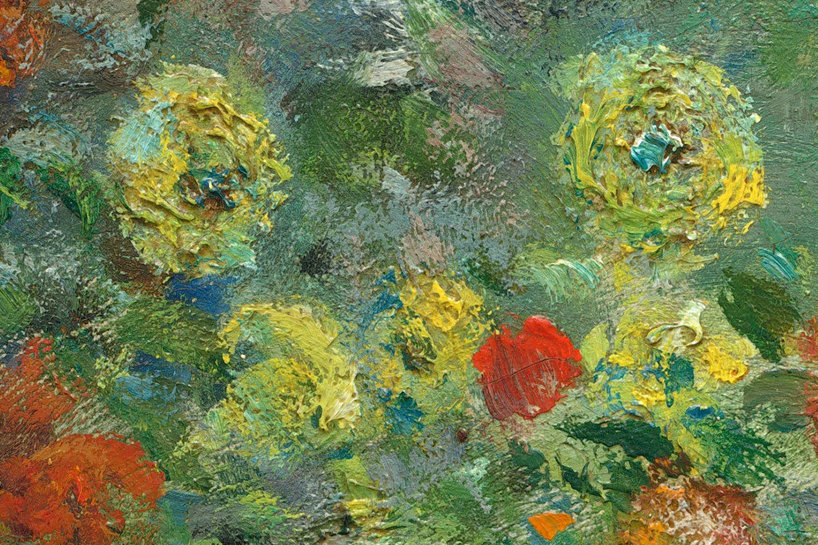 莫奈油画作品《阿让特伊的艺术家花园》高清大图局部 (4)