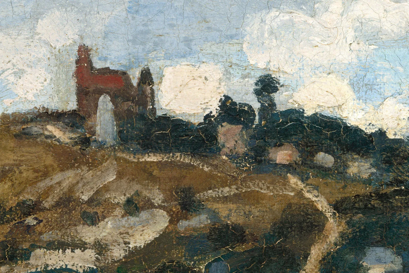 莫奈海景画《圣阿德雷斯》高清大图局部 (5)