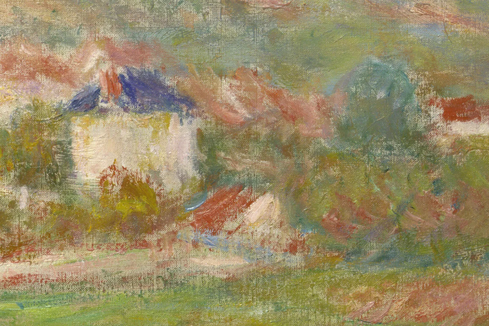 印象派莫奈油画《维特伊风景》局部 (3)