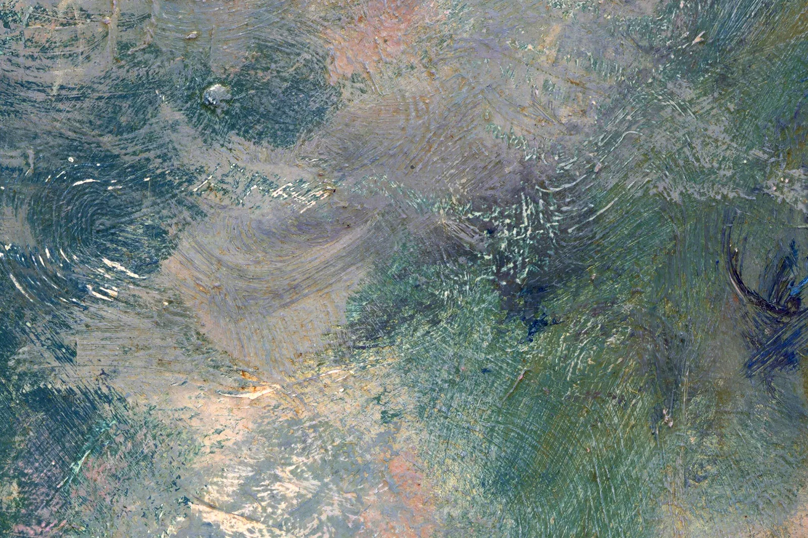 印象派克劳德·莫奈作品《滑铁卢桥,灰蒙蒙的一天》超高清大图局部 (5)