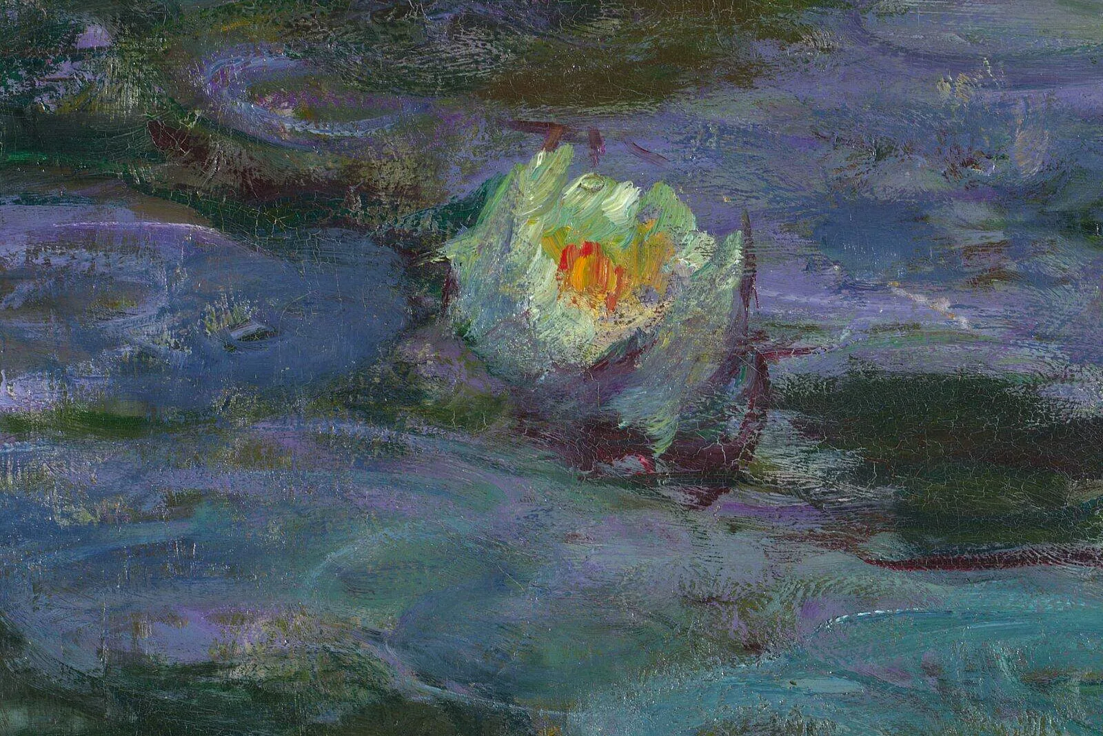 印象派莫奈作品《睡莲》局部 (2)