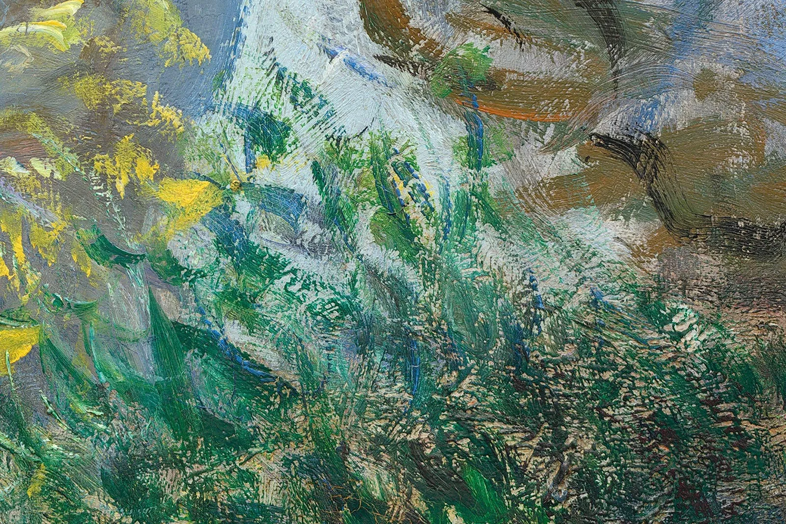 莫奈油画《撑阳伞的女人 - 莫奈夫人和她的儿子》超高清大图局部 (9)