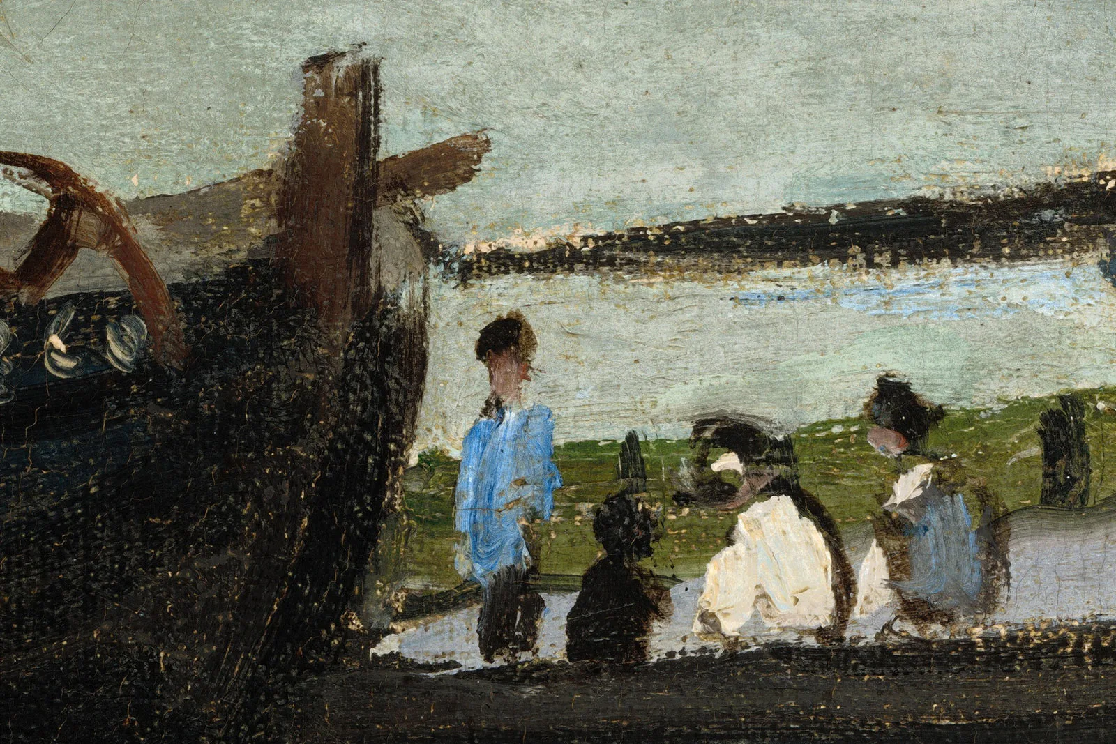 莫奈海景画《圣阿德雷斯》高清大图局部 (1)