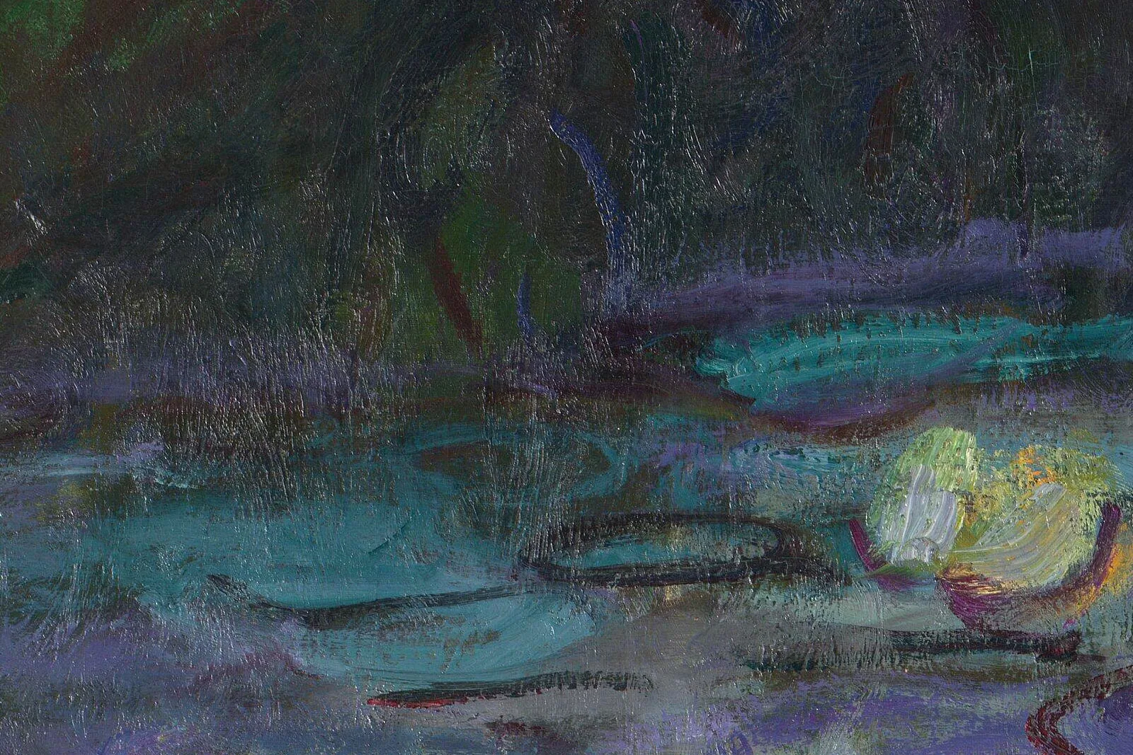 印象派莫奈作品《睡莲》局部 (5)