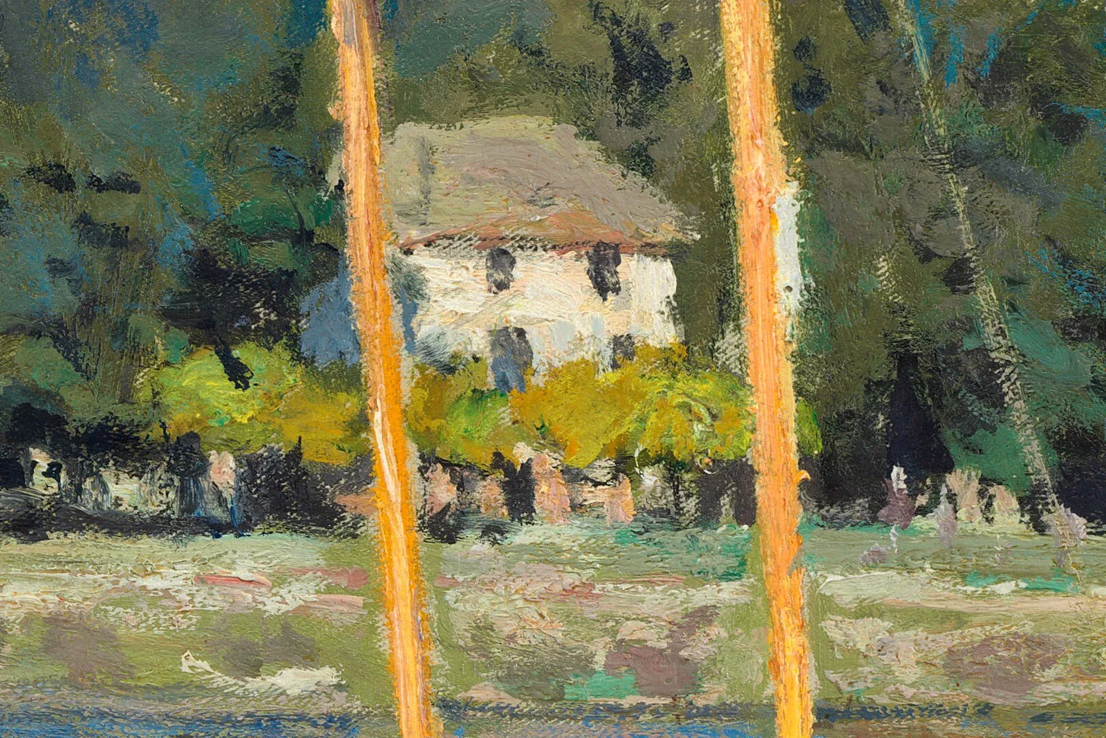 印象派莫奈油画风景《阿让特伊桥》高清局部 (2)