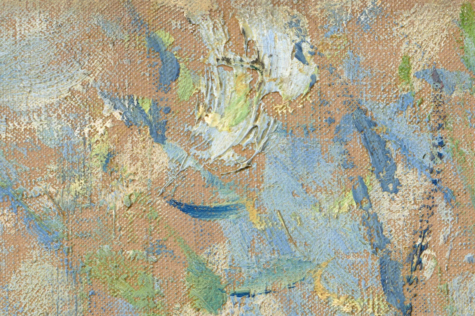 印象派莫奈油画作品《坐在柳树下的女子》超高清大图局部 (10)